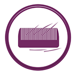Icon showing hair in a comb